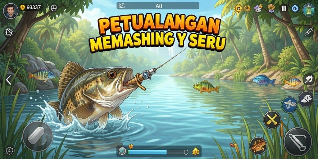 Tampilan utama 93337 yang menampilkan aksi memancing seru.