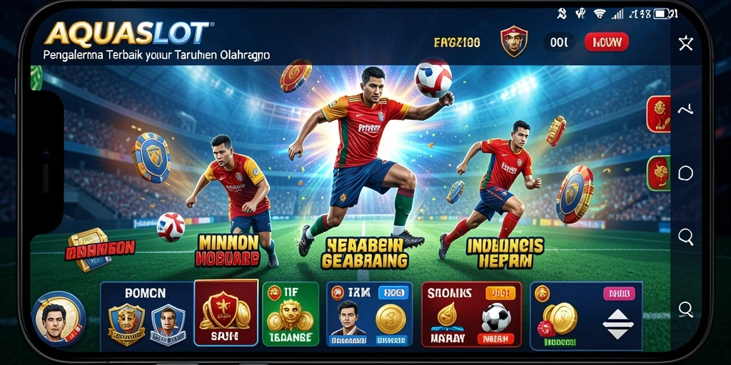 Tampilan gameplay AQUASLOT saat bertaruh pada olahraga.