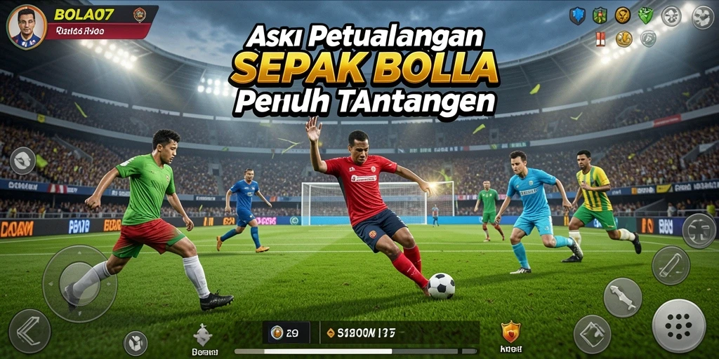 Tampilan seru gameplay BOLA07 dengan aksi sepak bola mendebarkan.