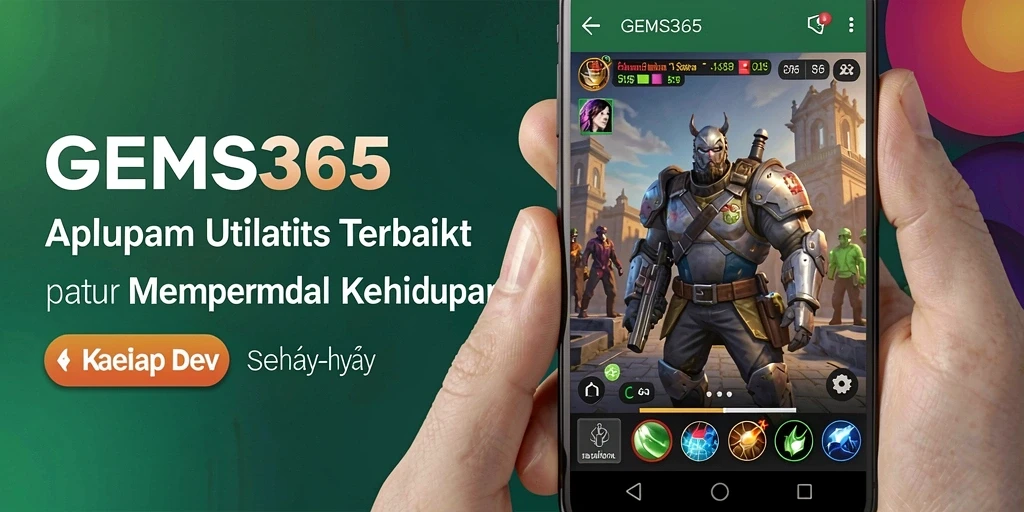 Tampilan utama GEMS365 menampilkan semua alat bantu untuk kehidupan sehari-hari.
