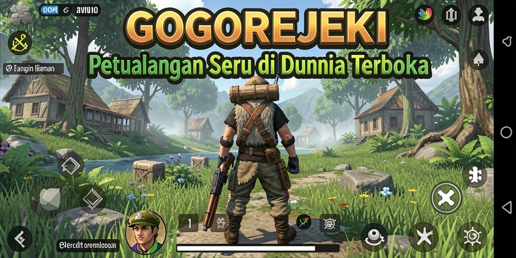 Tangkapan layar GOGOREJEKI menampilkan eksplorasi dunia terbuka yang menakjubkan.