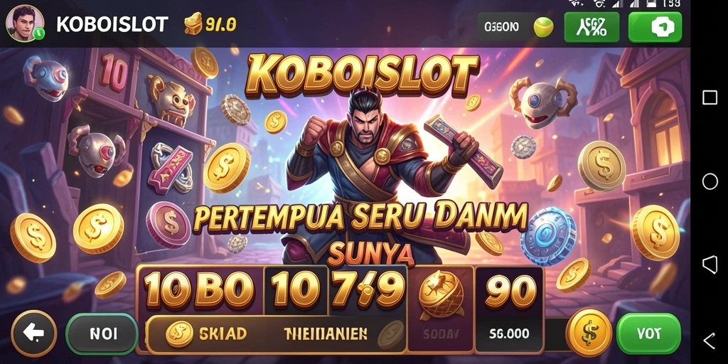 Tampilan gameplay KOBOISLOT yang dinamis dan seru.