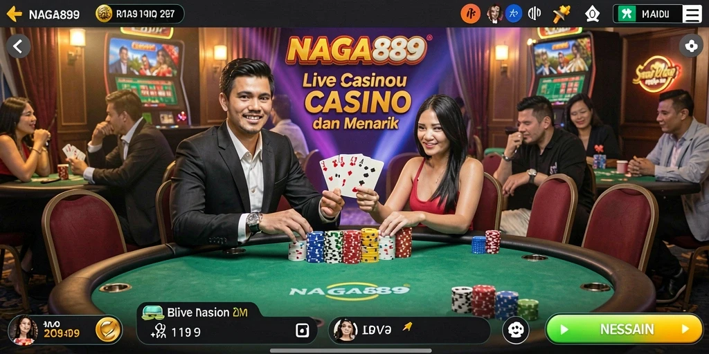Gameplay menarik NAGA889 dengan dealer profesional di live casino.