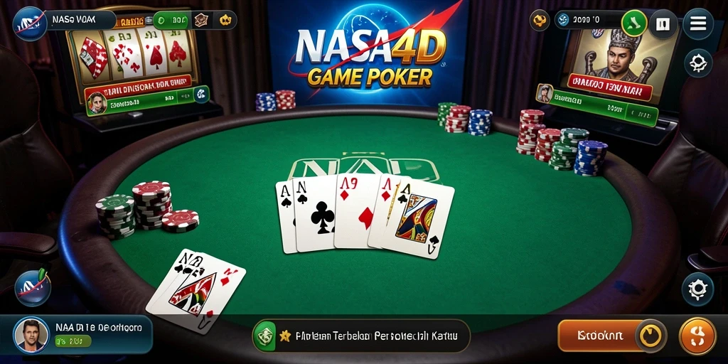 Screenshot gameplay NASA4D menunjukkan keseruan bermain Poker.