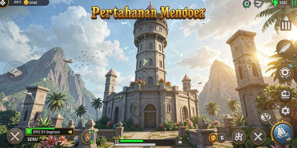 Tampilan gameplay PP7 yang menegangkan dalam pertempuran Tower Defense.