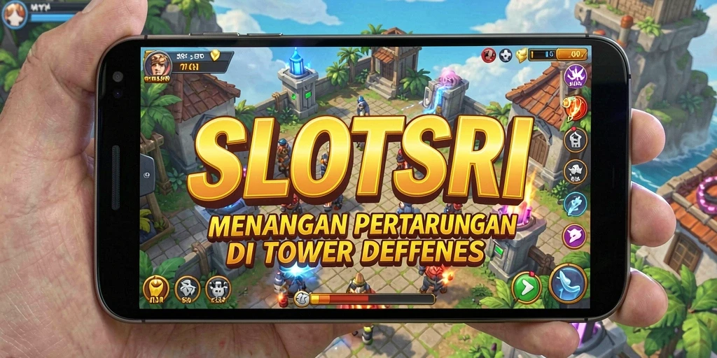 Tangkapan layar permainan <strong>SLOTSRI</strong> menampilkan aksi mendebarkan Tower Defense.