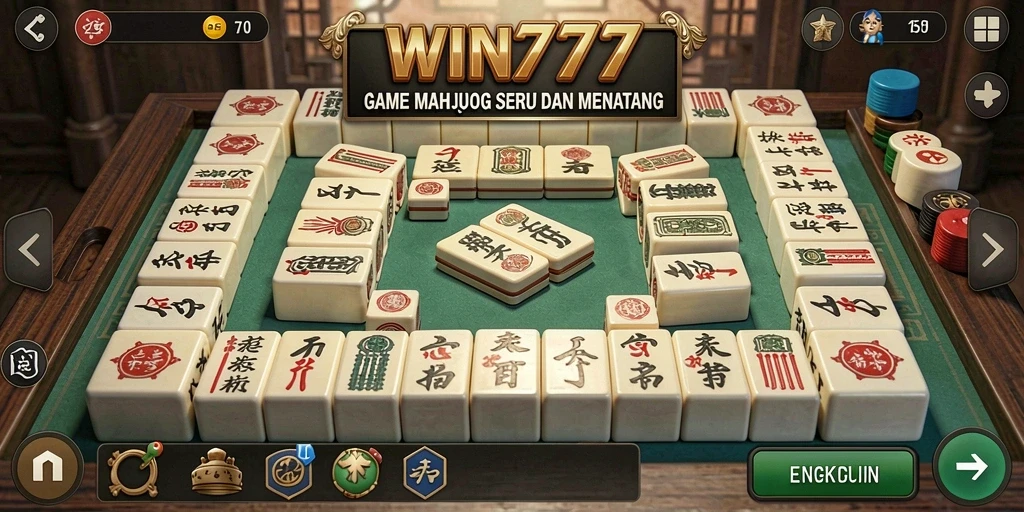 Screenshot gameplay <strong>WIN777</strong> menampilkan keseruan permainan Mahjong yang klasik.