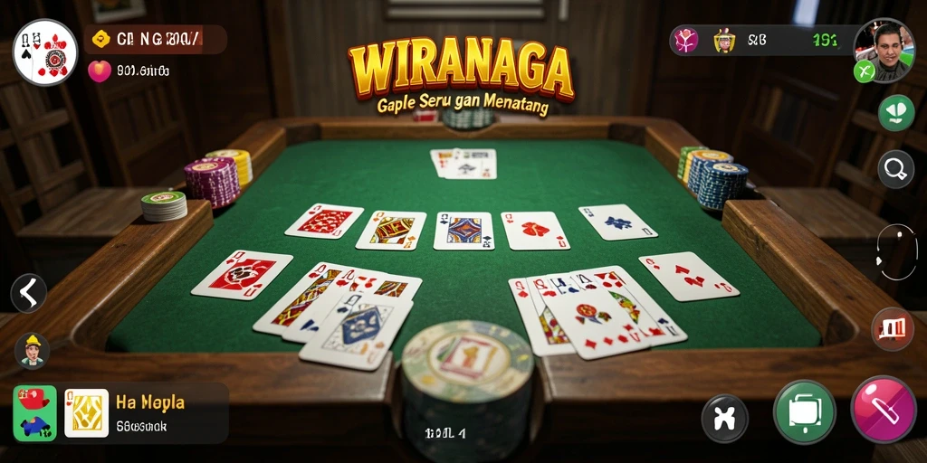 Tampilan gameplay seru dalam permainan Gaple WIRANAGA.